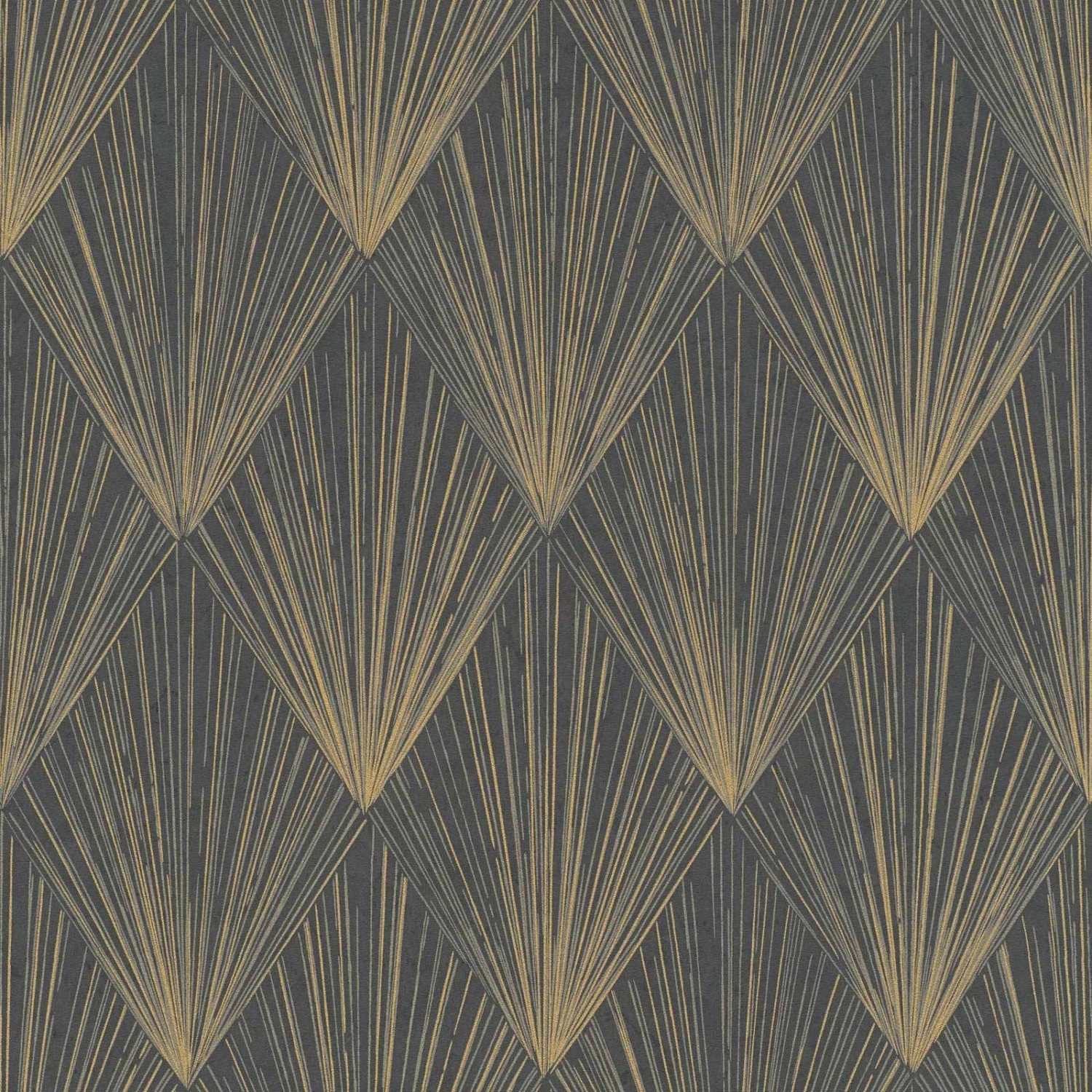 Bricoflor Art Deco Tapete Schwarz Gold Elegante Vliestapete mit Muster Der 20er Jahre Edle Vlies Mustertapete mit Vinyl für Wohnzimmer und Esszimmer von Bricoflor
