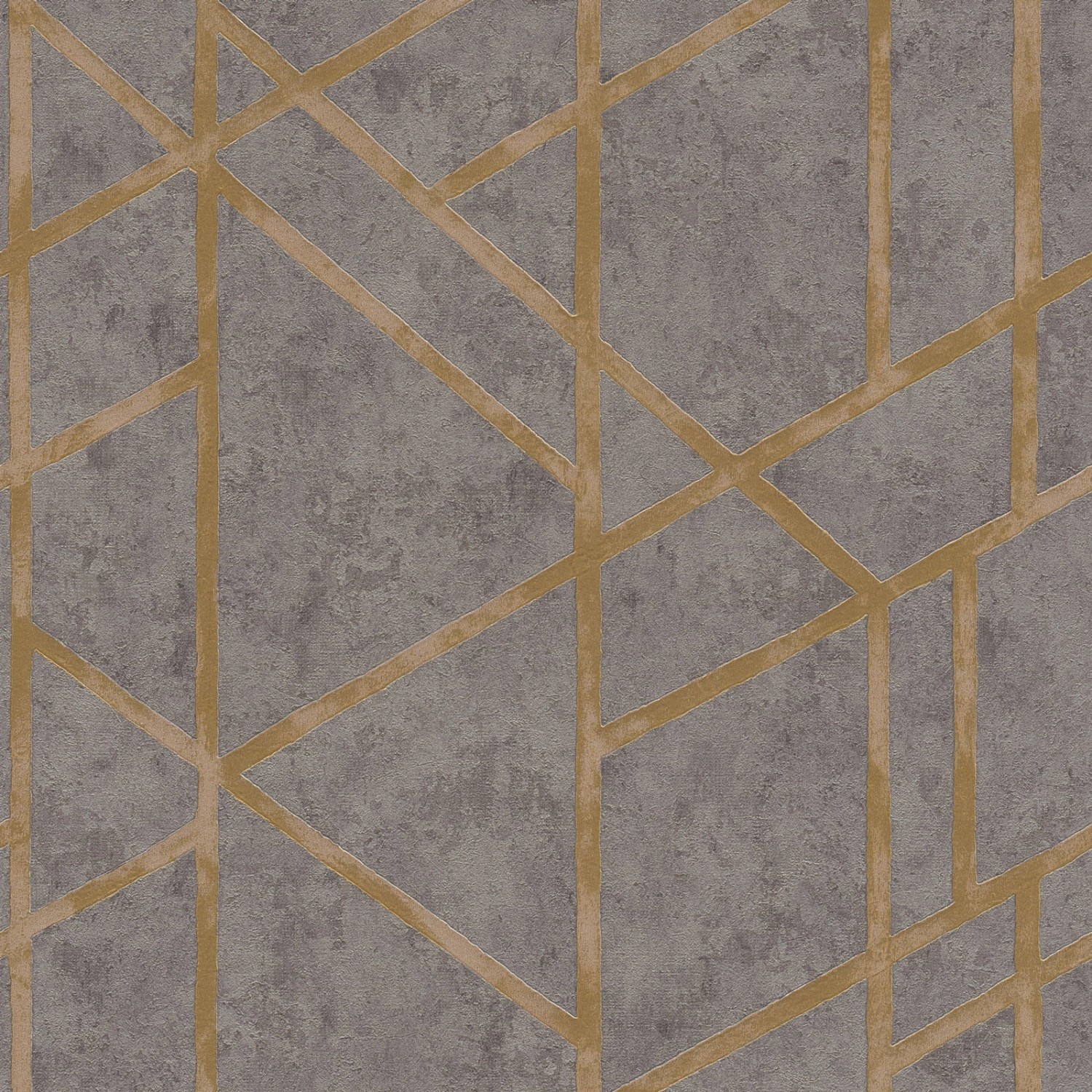 Bricoflor Art Déco Tapete in Betonoptik Taupe Vliestapete Geometrisches Muster in Gold Ideal für Wohnzimmer und Schlafzimmer von Bricoflor