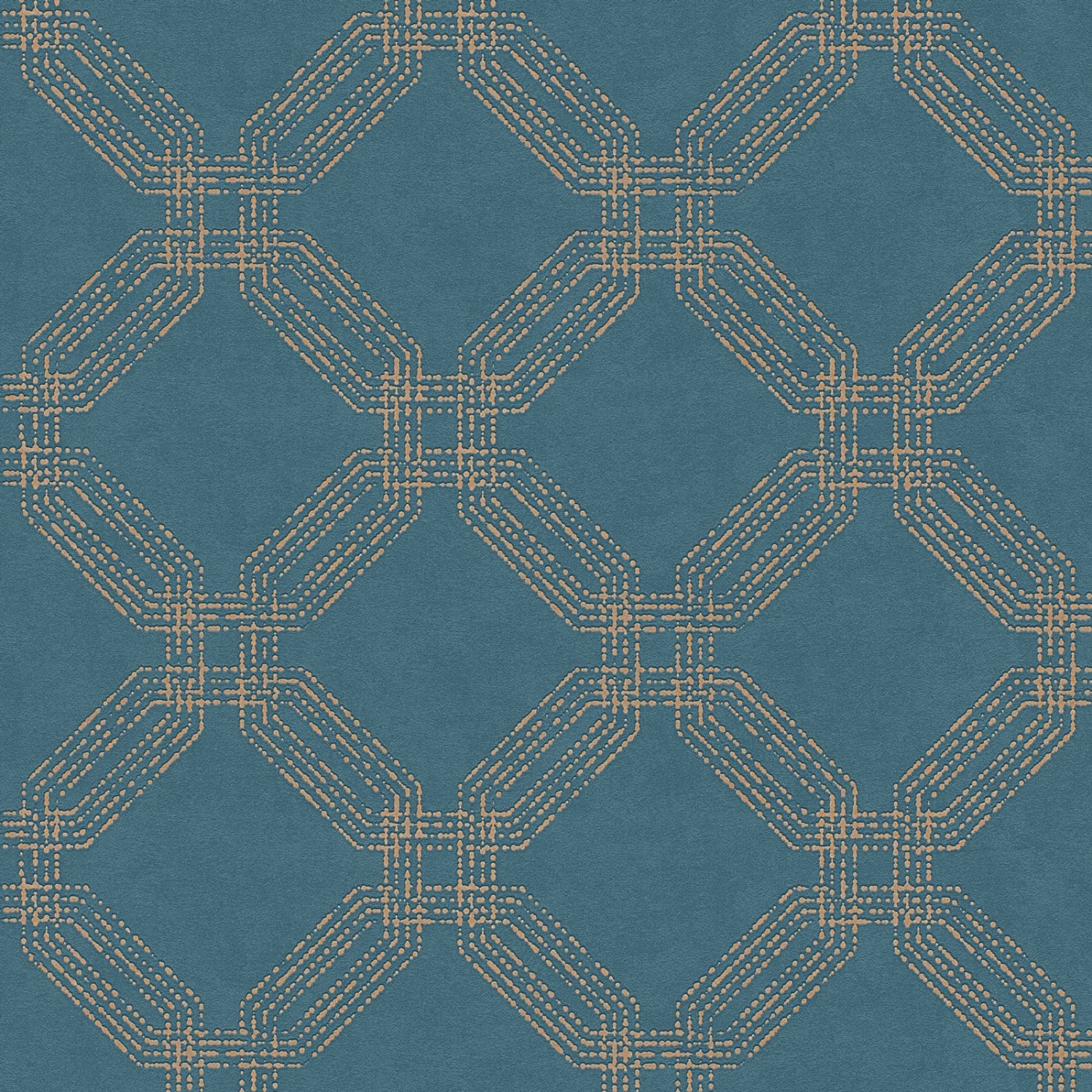 Bricoflor Art Deco Tapete in Blau Gold Retro Vliestapete Geometrisch für Wohnzimmer und Esszimmer Vlies Mustertapete mit Geometrie Design von Bricoflor