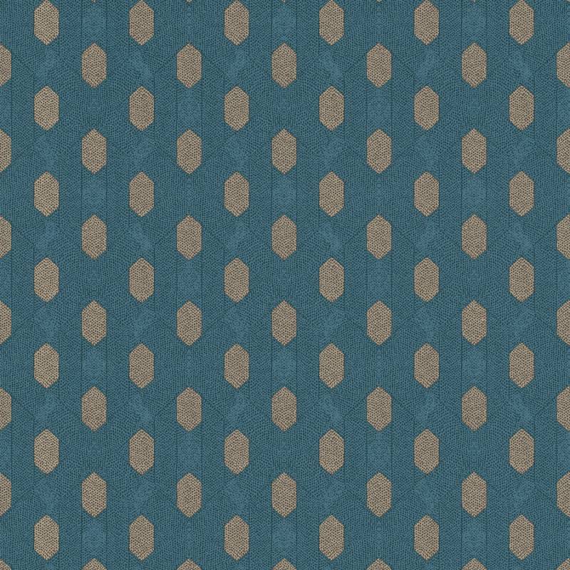 Bricoflor Art Deco Tapete in Petrol und Beige Vliestapete mit Geometrischem Muster Vinyl Tapete mit Struktur Effekt für Wohnzimmer und Schlafzimmer von Bricoflor