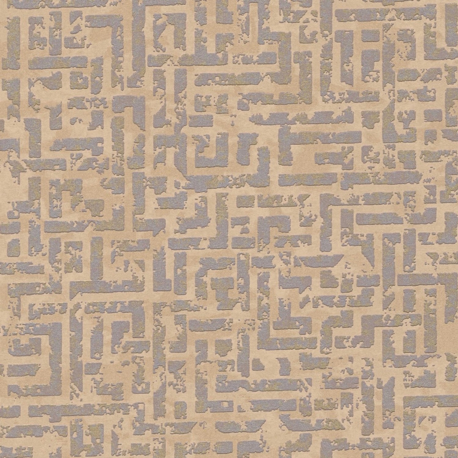 Bricoflor Asiatische Tapete Braun Silber Elegante Vliestapete mit Labyrinth Chinesisch Ideal für Wohnzimmer und Schlafzimmer von Bricoflor