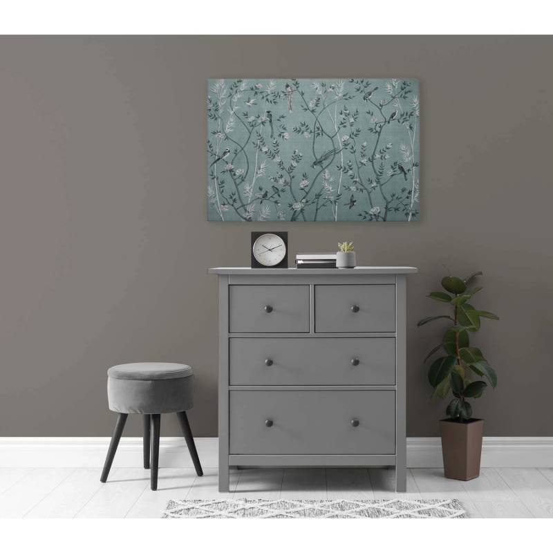 Bricoflor Asiatisches Wandbild Mit Vögeln In Ästen Leinwand Türkis Mint Leinwandbild Mit Blumen 90 X 60 Cm Ideal Für Schlafzimmer von Bricoflor