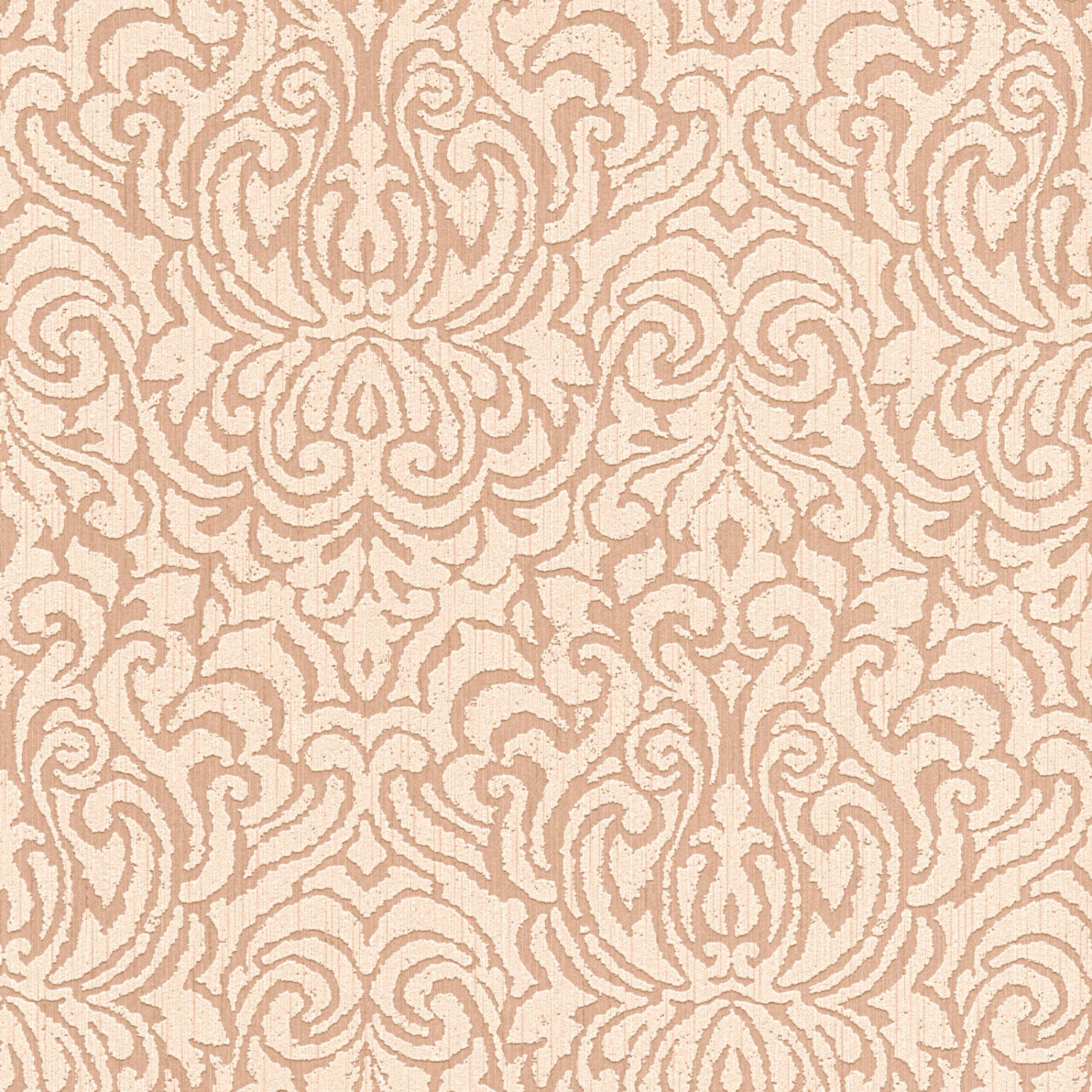 Bricoflor Barock Tapete Beige Textil Vliestapete mit Ornament Elegant für Esszimmer und Wohnzimmer Edle Vlies Textiltapete in Terracotta von Bricoflor