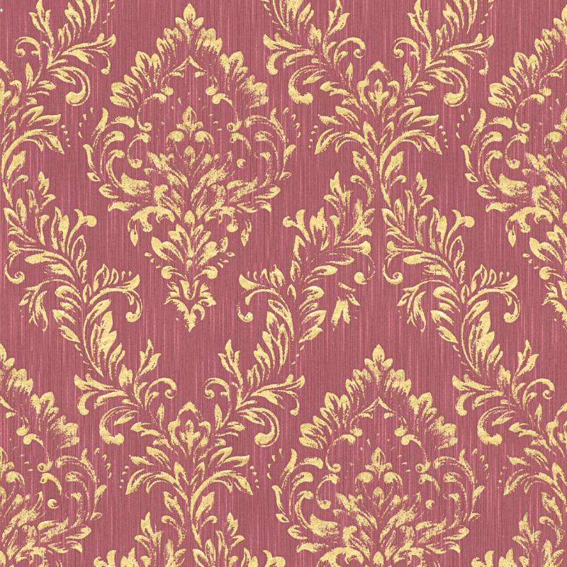 Bricoflor Barock Tapete Rot Gold Wohn und Esszimmer Textiltapete auf Vlies Elegant Edle Textil Vliestapete mit Ornament mit Glitzer Metallic Effekt von Bricoflor