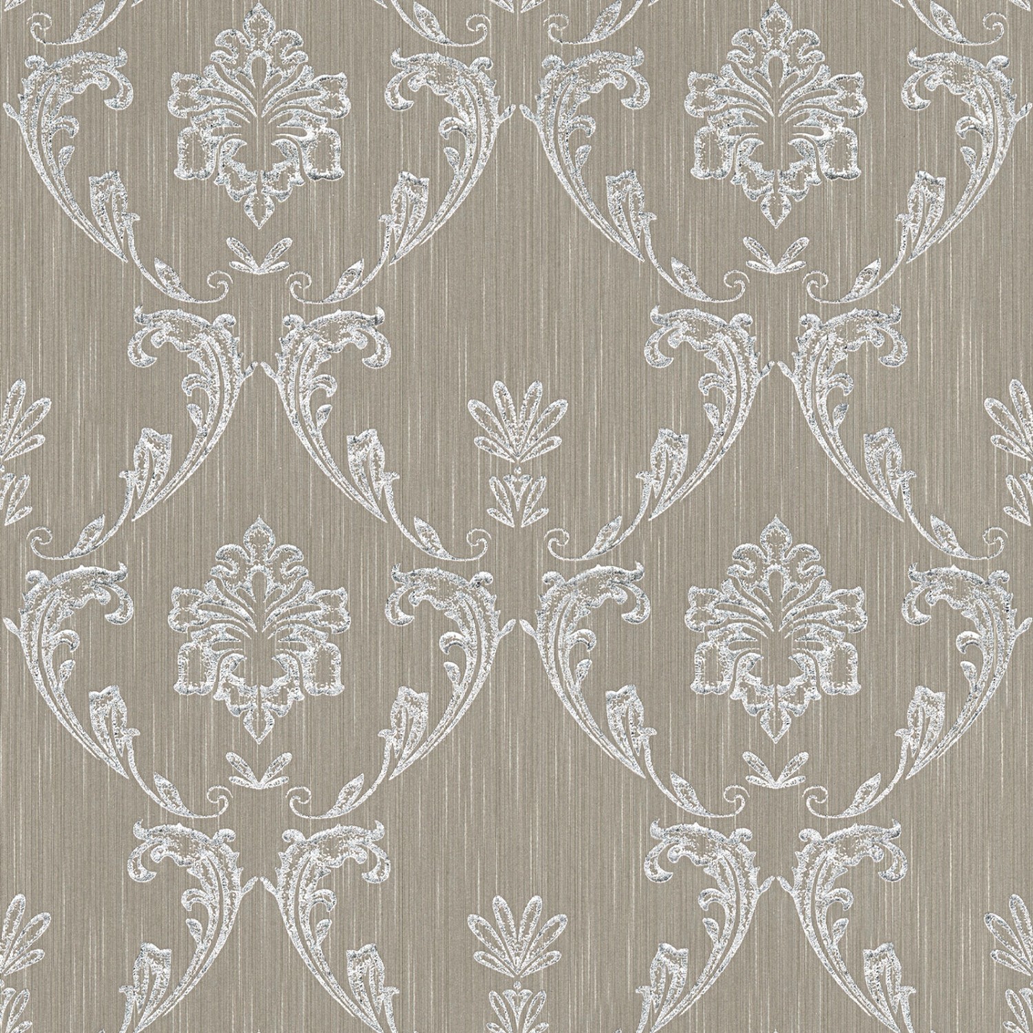 Bricoflor Barock Tapete mit Silber Glitzer Effekt Metallic Textiltapete mit Ornament Elegant Textil Vliestapete Edel für Esszimmer und Wohnzimmer von Bricoflor