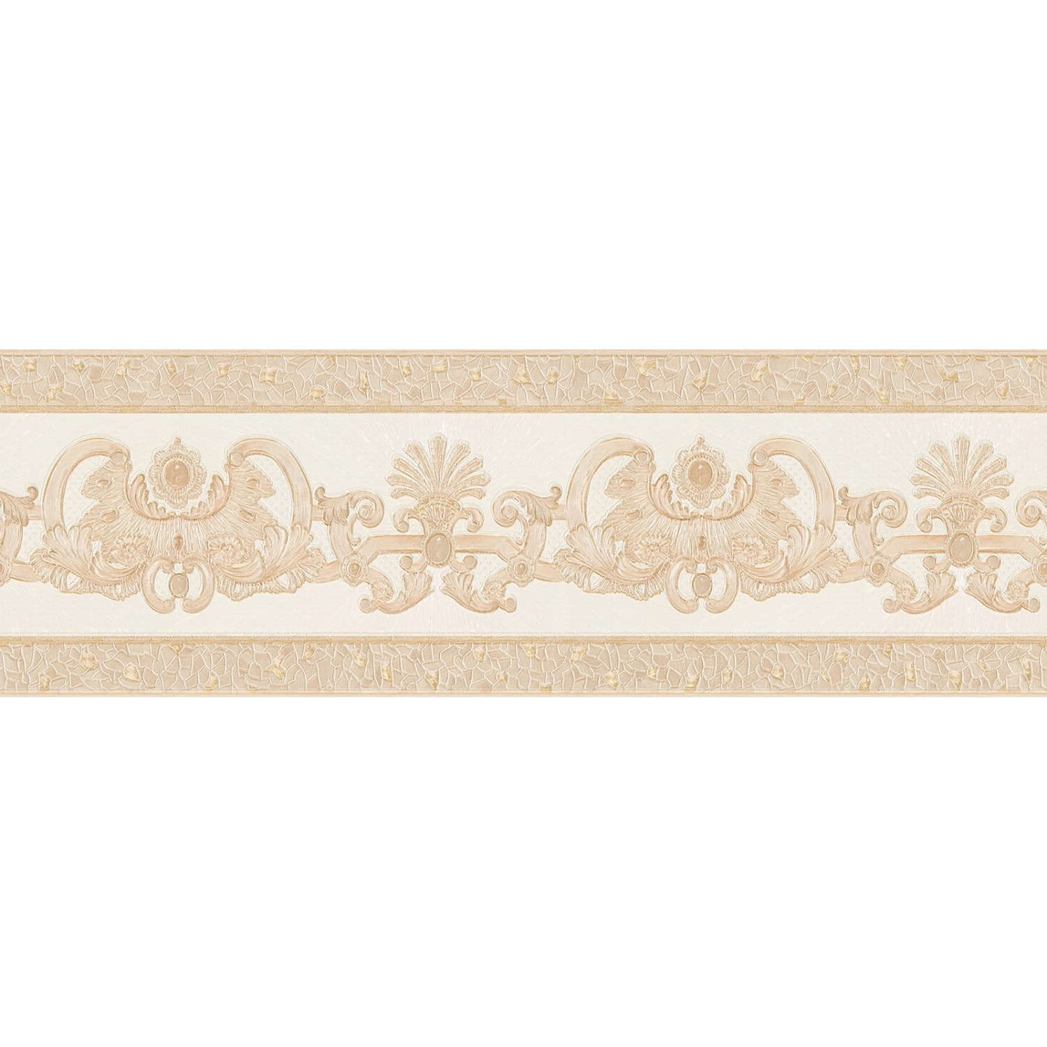 Bricoflor Barock Tapetenbordüre aus Papier und Vinyl Ornament Bordüre in Creme und Gold Wohnzimmer und Schlafzimmer Tapetenborte 30 von Bricoflor