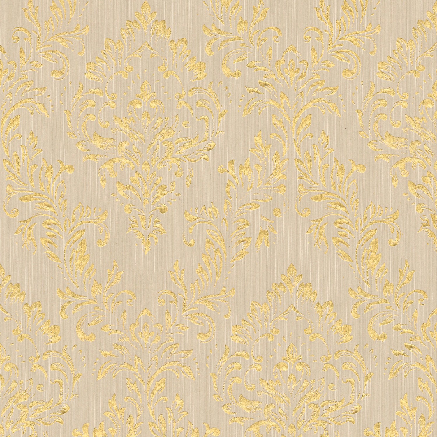 Bricoflor Barock Textiltapete Beige Gold Ornament Vliestapete mit Textil Muster mit Glitzer Metallic Effekt Elegante Vlies Tapete für Wohnzimmer von Bricoflor