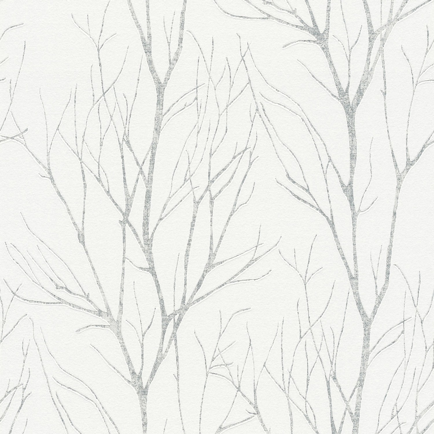 Bricoflor Baum Tapete in Weiß Grau Wald Vliestapete mit Metallic Effekt aus Vinyl Weiße Baumtapete für Wohnzimmer und Esszimmer von Bricoflor