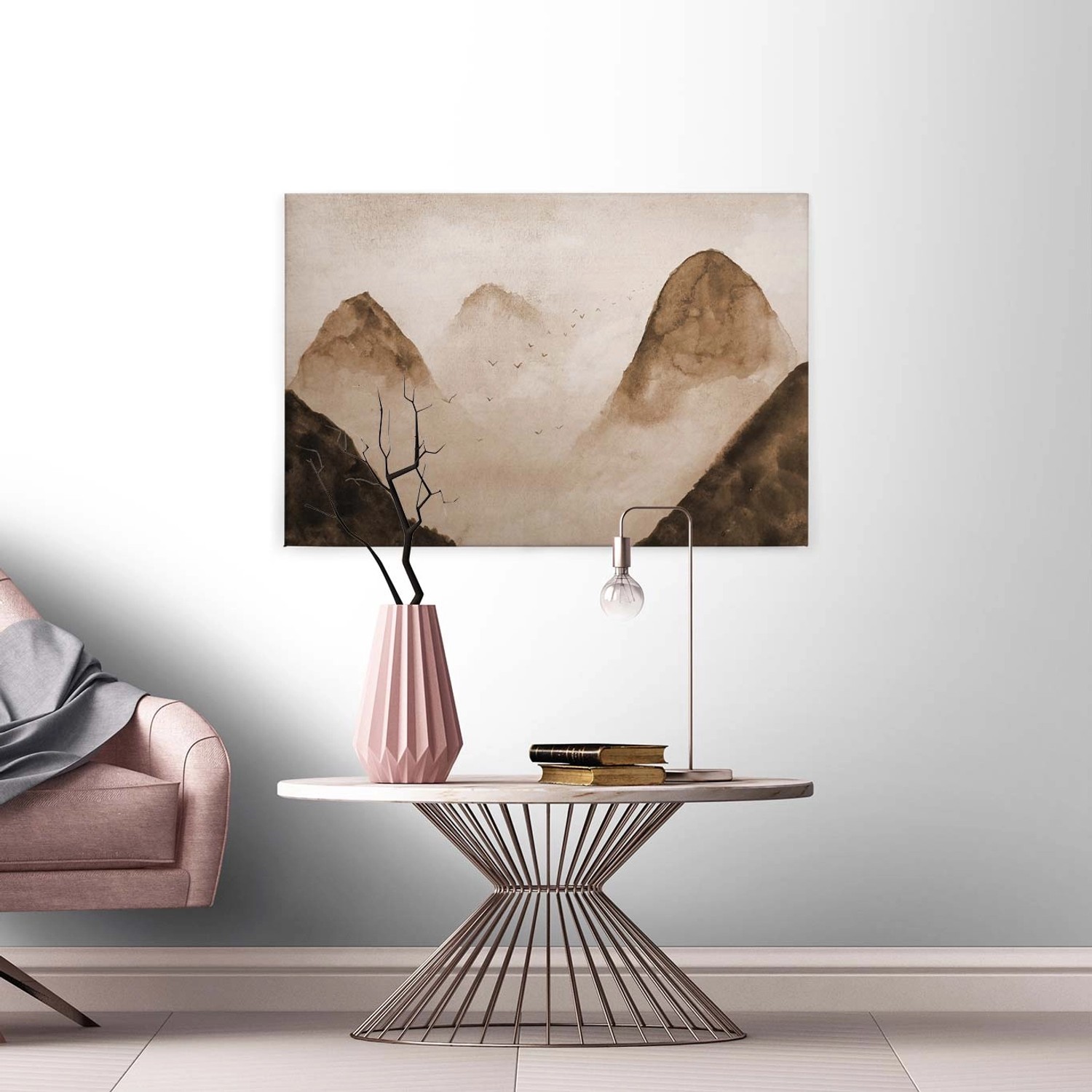 Bricoflor Berge Leinwand Im Aquarell Stil Schlaf Und Wohnzimmer Wandbild Mit Berglandschaft Und Vögeln Canvas Leinwandbild Querformat In Braun Beige Bricoflor Berge Leinwand Im Aquarell Stil Schlaf Und Wohnzimmer Wandbild Mit Berglandschaft Und Vögeln Canvas Leinwandbild Querformat In Braun Beige von Bricoflor