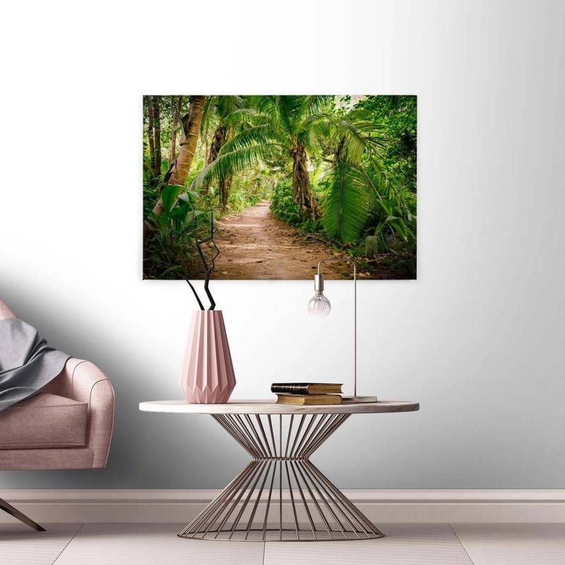 Bricoflor Bild Mit Dschungel Motiv In Grün Palmen Leinwandbild Ideal Für Badezimmer Und Schlafzimmer Regenwald Wandbild Auf Canvas Und Keilrahmen von Bricoflor