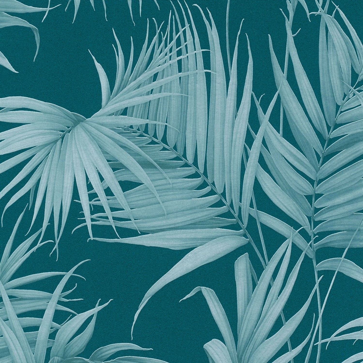 Bricoflor Blätter Tapete Petrol Palmenblätter Vliestapete in Blau Grün Im Botanik Stil Vlies Palmentapete mit Farn Design Im Tropical Stil von Bricoflor