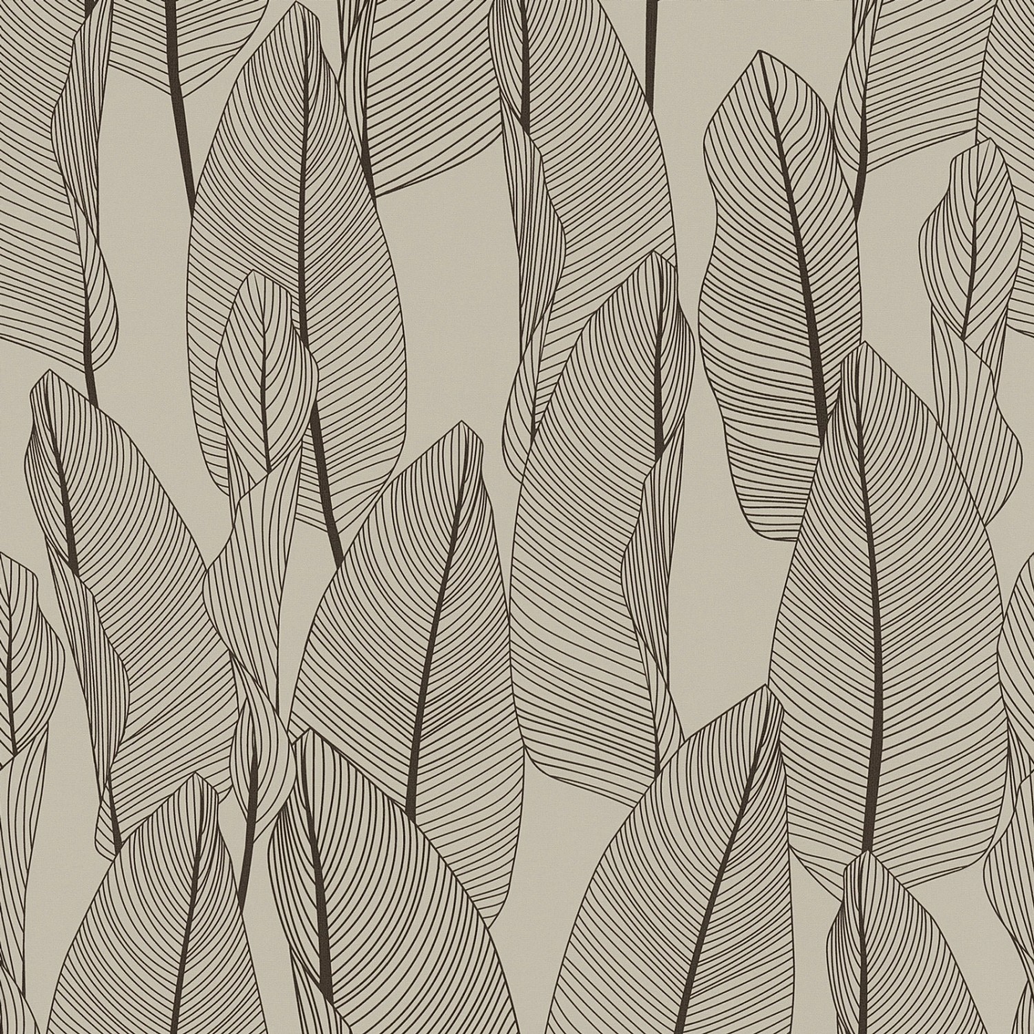Bricoflor Blätter Tapete in Greige Moderne Skandinavische Mustertapete mit Blatt Design Wohnzimmer und Büro Vliestapete mit Blättern in Grau Braun von Bricoflor