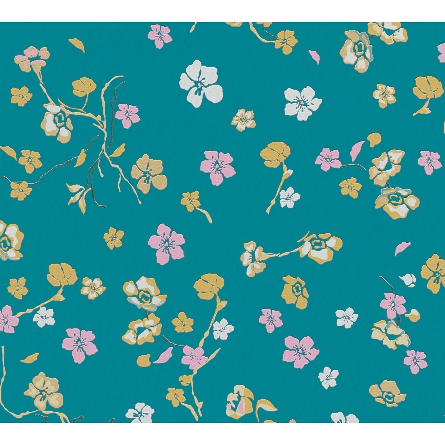 Bricoflor Blumentapete Türkis Rosa Gelb Moderne Tapete Floral Ideal für Wohnzimmer und Kinderzimmer Bunte Vliestapete mit Blumen Bricoflor Blumentapete Türkis Rosa Gelb Moderne Tapete Floral Ideal für Wohnzimmer und Kinderzimmer Bunte Vliestapete mit Blumen von Bricoflor
