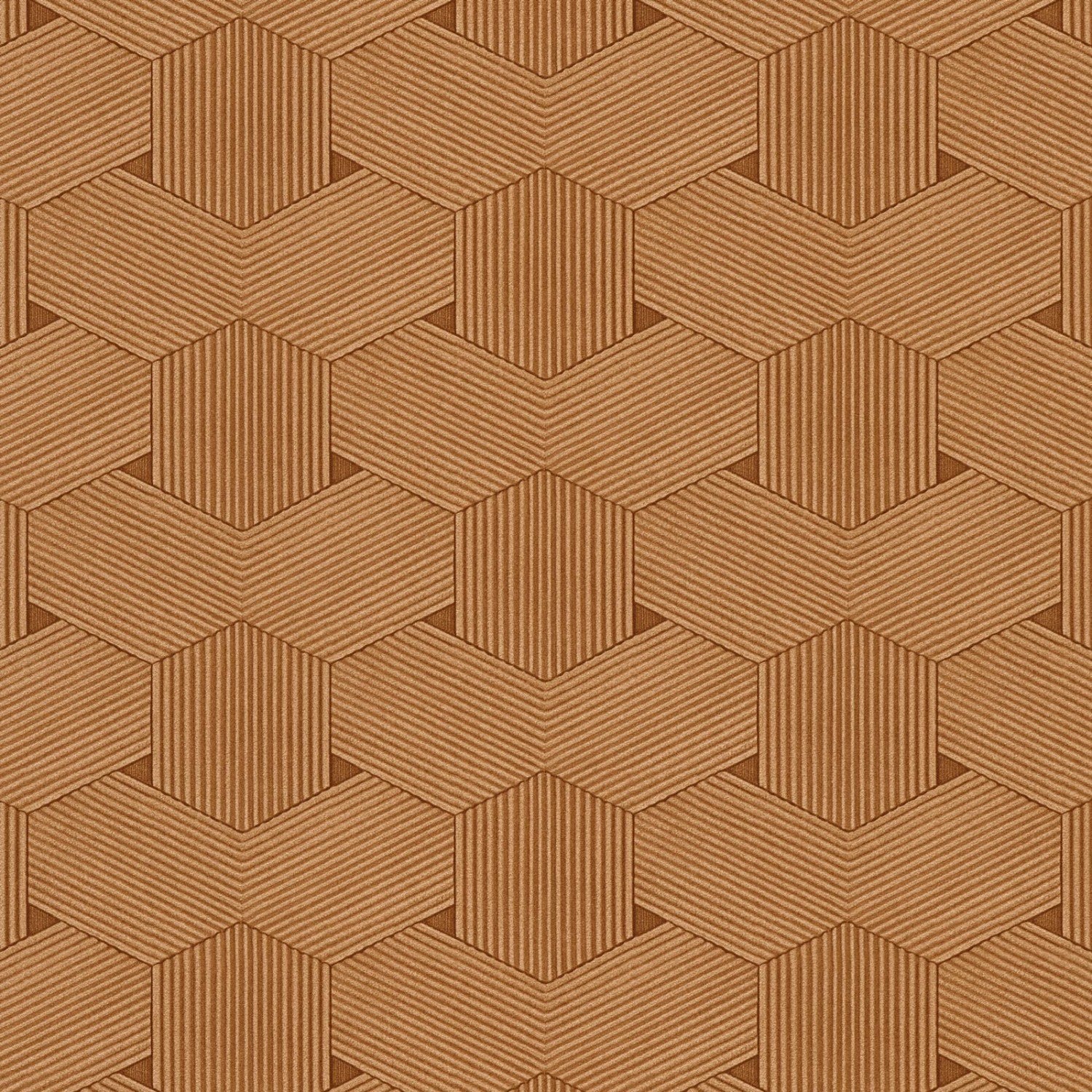 Bricoflor Boho Vliestapete in Orange Braun Moderne Tapete Im Ethno Chic in Terracotta Hexagon Wandtapete mit Vinyl für Wohnzimmer und Esszimmer von Bricoflor