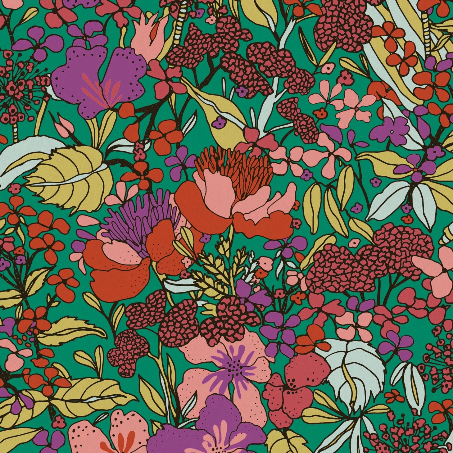 Bricoflor Bunte Tapete mit Blumen Florale 60er und 70er Vliestapete für Esszimmer und Wohnzimmer Retro Blumentapete im Grafik Design Bricoflor Bunte Tapete mit Blumen Florale 60er und 70er Vliestapete für Esszimmer und Wohnzimmer Retro Blumentapete im Grafik Design von Bricoflor