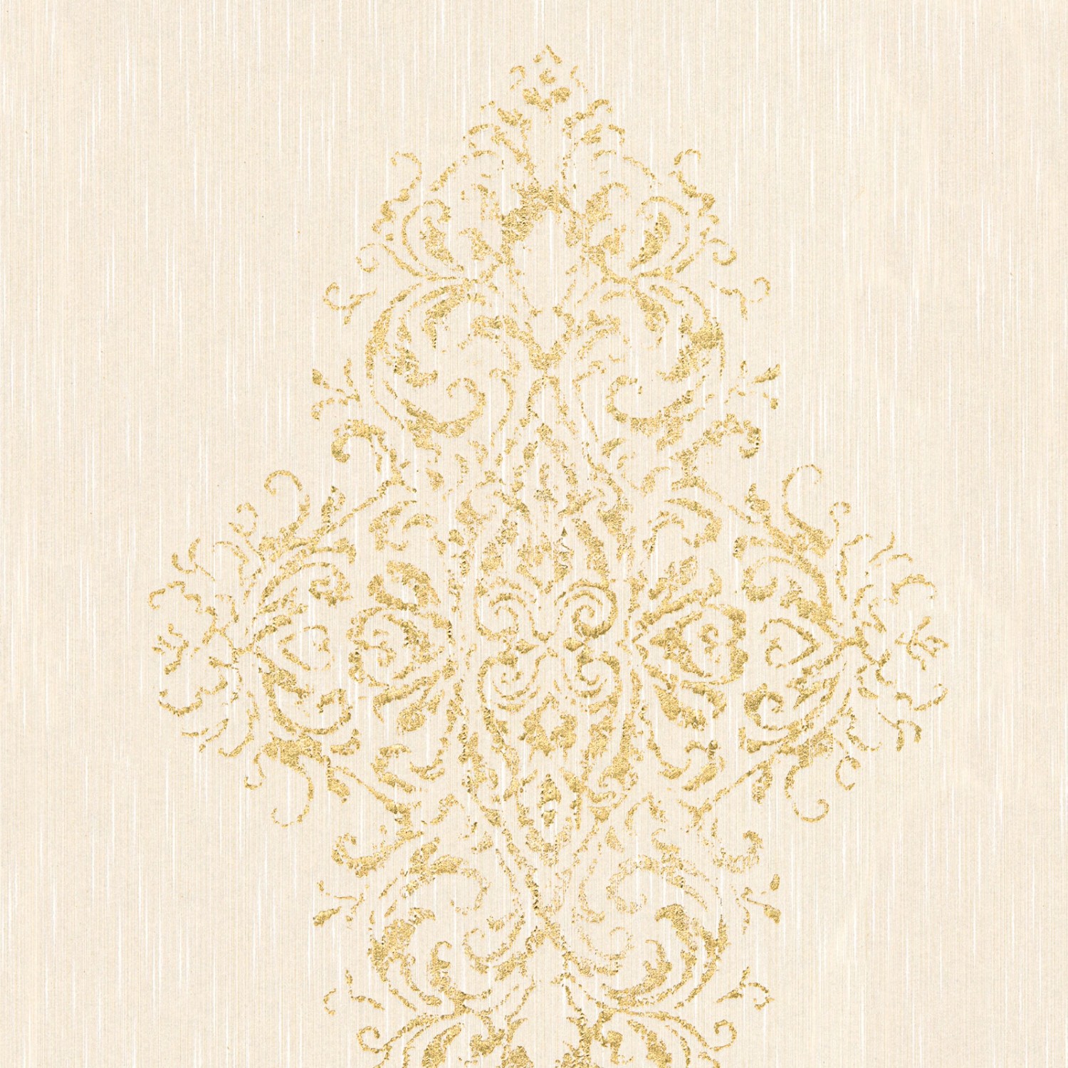 Bricoflor Creme Tapete mit Gold Ornament Neobarock Tapete mit Gold Glitzer Effekt Ideal für Schlafzimmer Elegante Textiltapete auf Vlies von Bricoflor