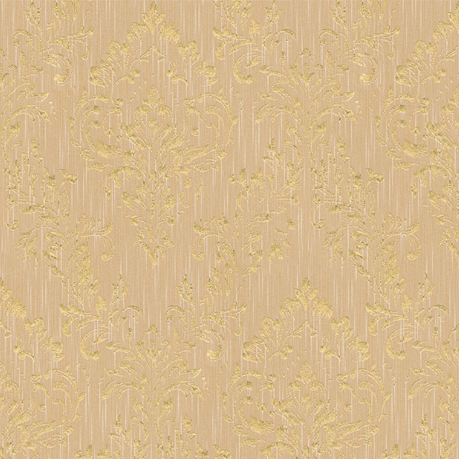 Bricoflor Elegante Tapete Beige Gold Vlies Textiltapete mit Glitzer Metallic Ornament Edel Textil Vliestapete mit Barock Muster für Wohnzimmer von Bricoflor