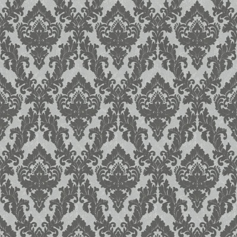 Bricoflor Flock Tapete mit Neobarock Muster Graue Vliestapete mit Samt Ornament auf Vinyl Barock Wandtapete aus Vlies für Wohnzimmer und Esszimmer von Bricoflor