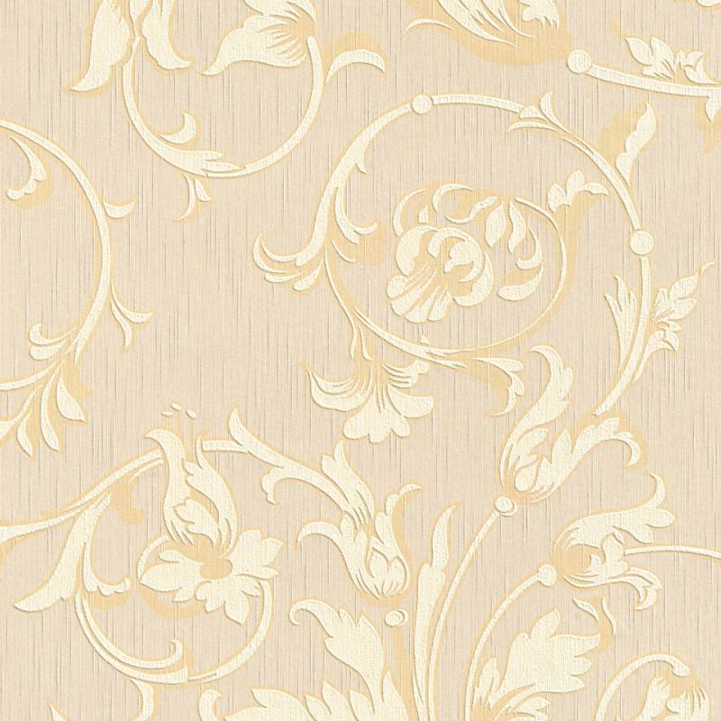 Bricoflor Florale Tapete in Creme Weiß Helle Textiltapete mit Blumen Ranken Elegant Textil Vliestapete mit Ornament Muster für Schlaf und Esszimmer von Bricoflor