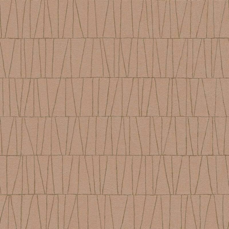 Bricoflor Geometrische Tapete in Kupfer Metallic Moderne Vliestapete in Terracotta mit Struktur für Wohnzimmer und Schlafzimmer von Bricoflor