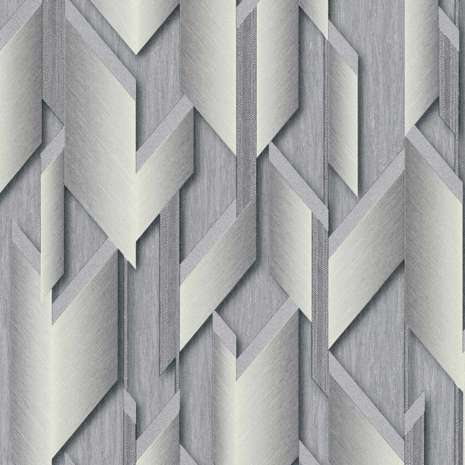 Bricoflor Geometrische Vliestapete in Silber Grau Grafik Tapete mit 3D Effekt Vlies Mustertapete Modern Ideal für Büro und Wohnzimmer von Bricoflor