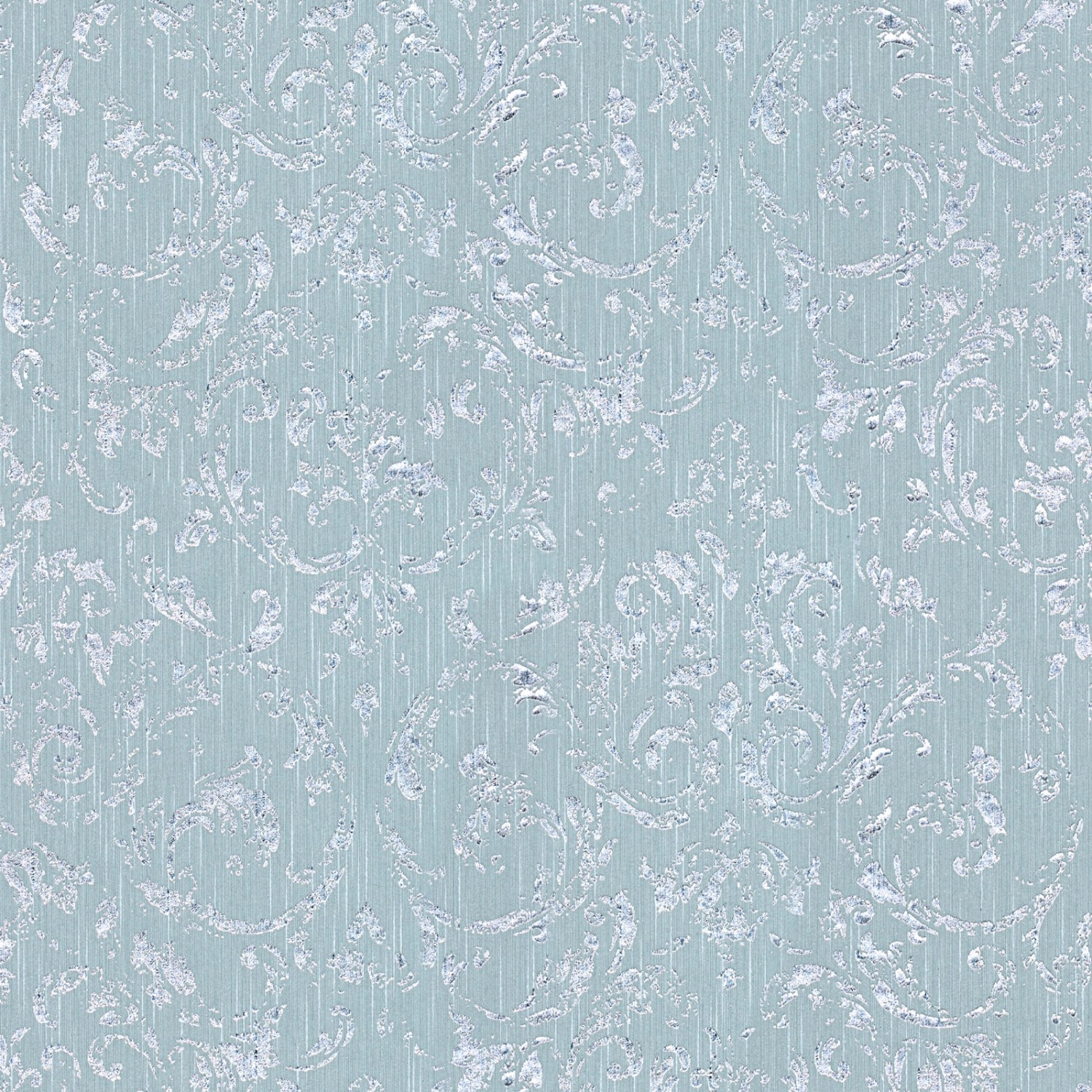 Bricoflor Glitzer Tapete Hellblau Silber Metallic Vliestapete Elegant für Schlafzimmer und Wohnzimmer Edle Vlies Textiltapete mit Ornament von Bricoflor