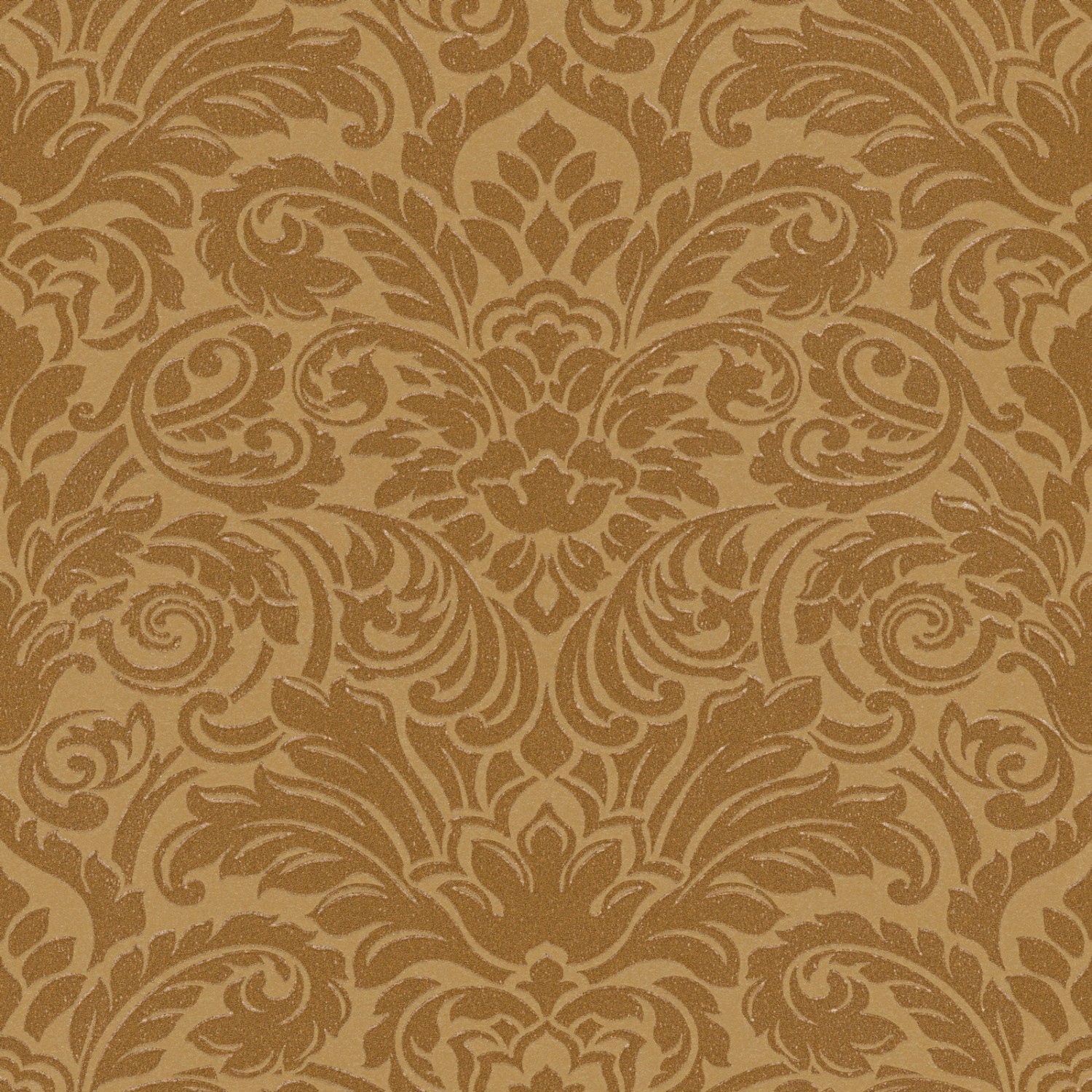 Bricoflor Gold Tapete mit Glitzer Effekt Flock Tapete Ideal für Schlafzimmer und Wohnzimmer im Neobarock Stil Edle Vliestapete mit Barock Ornament von Bricoflor