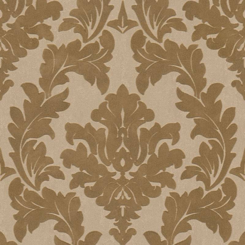 Bricoflor Goldene Tapete mit Samt Vlies Barocktapete in Gold für Esszimmer und Wohnzimmer Edle Vliestapete mit Flock Ornament im Barock Stil auf Vinyl von Bricoflor