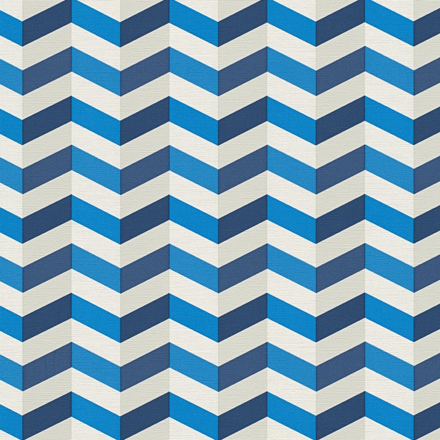Bricoflor Grafische Tapete in Blau und Weiß Maritime Tapete mit Zickzack Muster in 3D Optik Geometrische Vliestapete für Badezimmer und Schlafzimmer von Bricoflor
