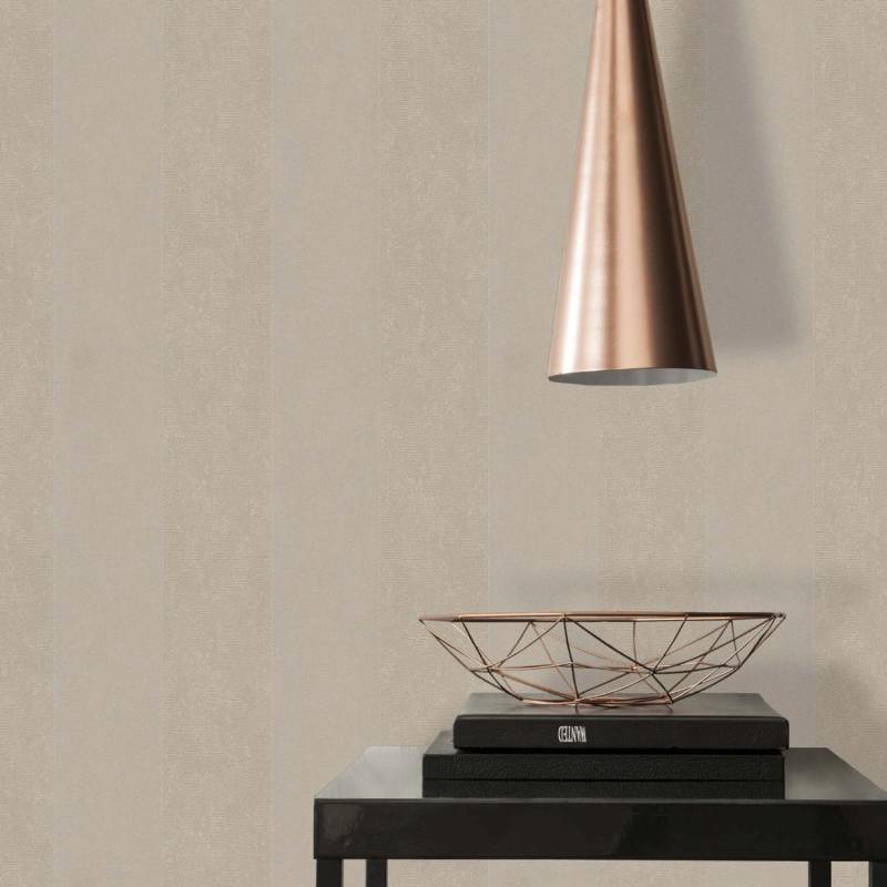 Bricoflor Graue Streifentapete Elegant Klassische Tapete mit Streifen aus Samt für Wohnzimmer und Schlafzimmer Flock Vliestapete mit Blockstreifen von Bricoflor