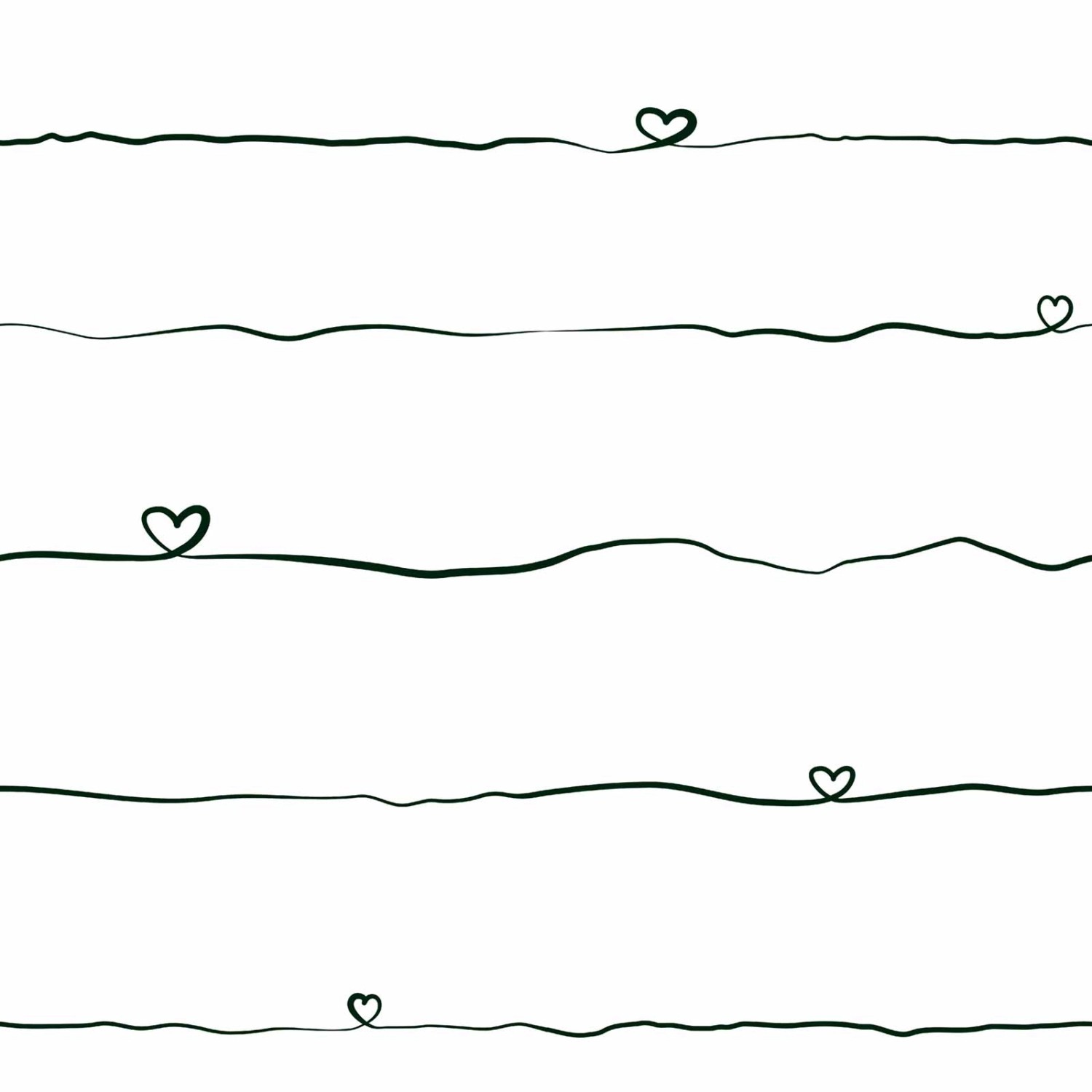 Bricoflor Herzchen Tapete in Schwarz Weiß Mädchenzimmer Tapete mit Horizontalen Streifen Ideal für Teenager Jugendzimmer Vliestapete Gestreift von Bricoflor