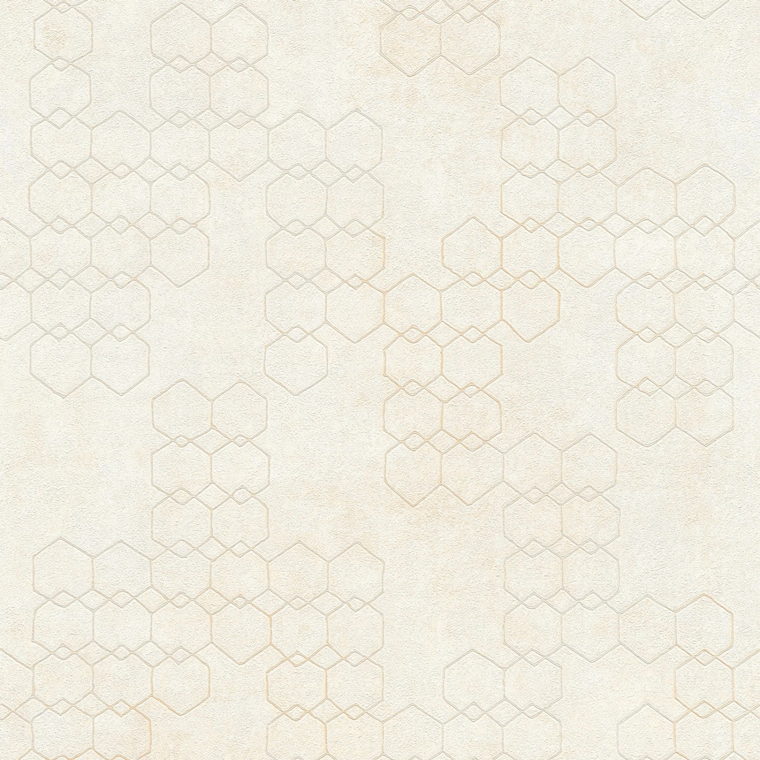 Bricoflor Hexagon Tapete Schlicht Sechseck Vliestapete in Creme mit Metallic Muster Geometrisch Vlies Wandtapete mit Wabenmuster für Schlafzimmer von Bricoflor