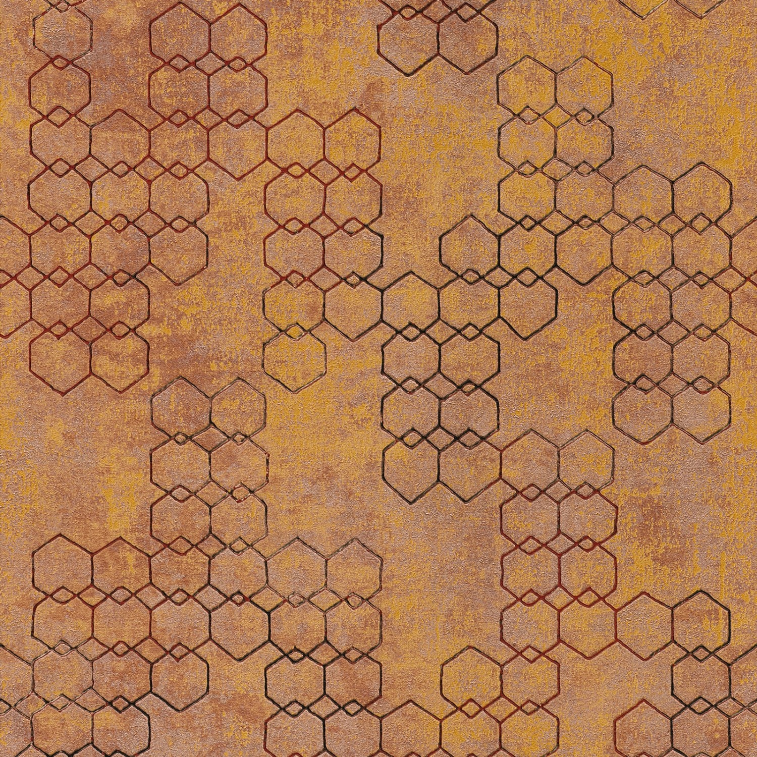 Bricoflor Hexagon Tapete in Rostoptik Kupfer Vliestapete mit Wabenmuster Geometrisch Industrial Wandtapete mit Sechseck Design in Terracotta von Bricoflor