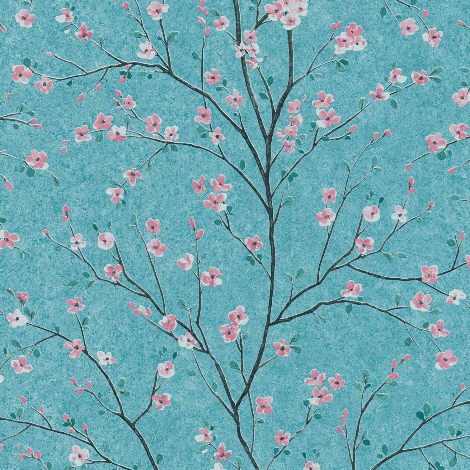 Bricoflor Japanische Vliestapete Hellblau Rosa Florale Tapete mit Kirschblüten für Kinderzimmer und Schlafzimmer Frühling Blumentapete Asiatisch von Bricoflor