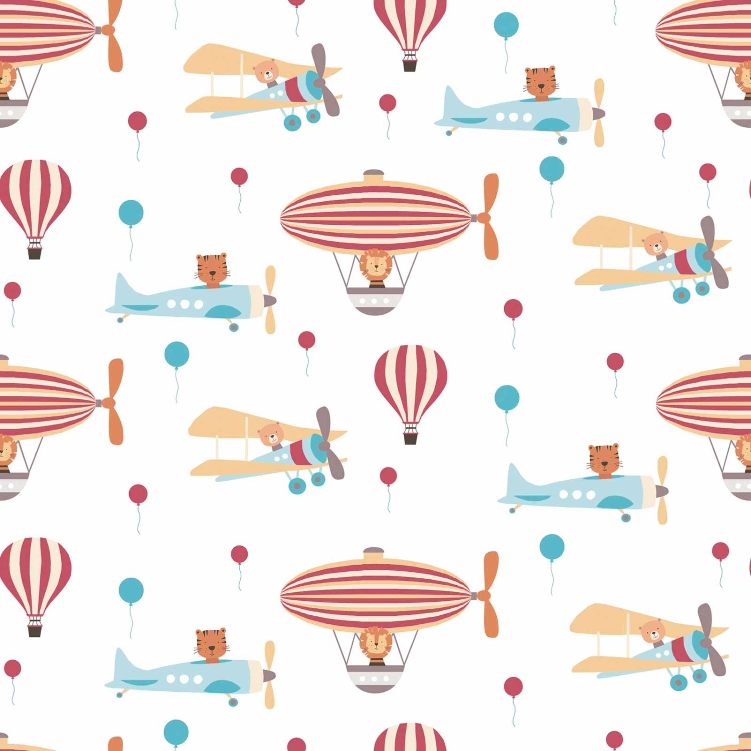 Bricoflor Kinderzimmer Tapete mit Flugzeug und Zeppelin Tier Tapete mit Löwe und Tiger für Babyzimmer Vliestapete mit Luftballons für Jungenzimmer Bricoflor Kinderzimmer Tapete mit Flugzeug und Zeppelin Tier Tapete mit Löwe und Tiger für Babyzimmer Vliestapete mit Luftballons für Jungenzimmer von Bricoflor