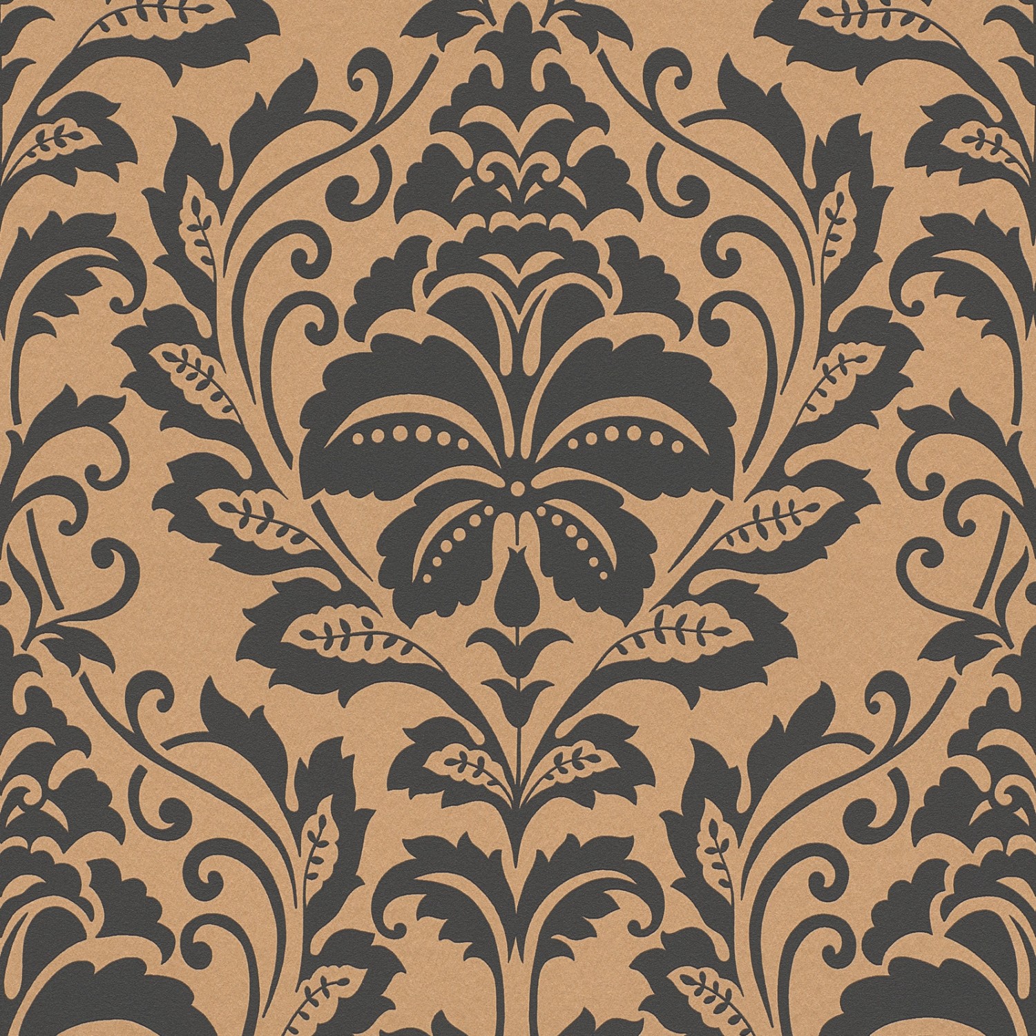 Bricoflor Kupfer Tapete mit Ornament Metallic Neobarock Tapete mit Muster in Grau Elegante Vliestapete im Barock Stil Ideal für Schlafzimmer von Bricoflor