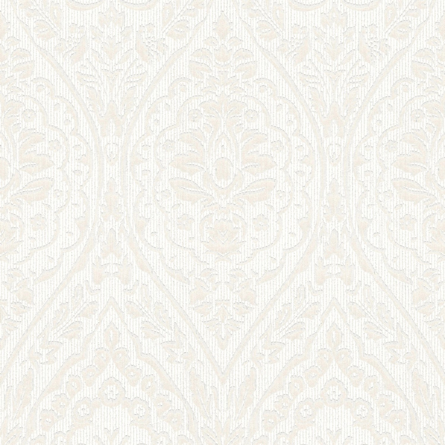 Bricoflor Landhaus Tapete Floral Weiße Vlies Textiltapete mit Ornament Elegant Textil Vliestapete im Landhausstil für Esszimmer und Schlafzimmer von Bricoflor