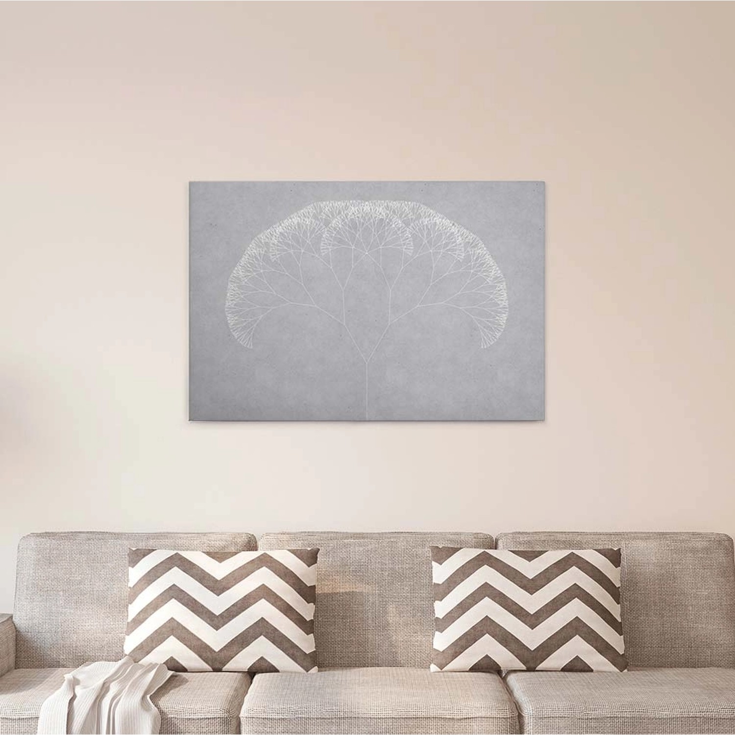 Bricoflor Leinwand Bild In Betonoptik Für Büro Und Schlafzimmer Grafik Leinwandbild Mit Pusteblume Skandinavisches Wandbild In Grau Und Weiß von Bricoflor
