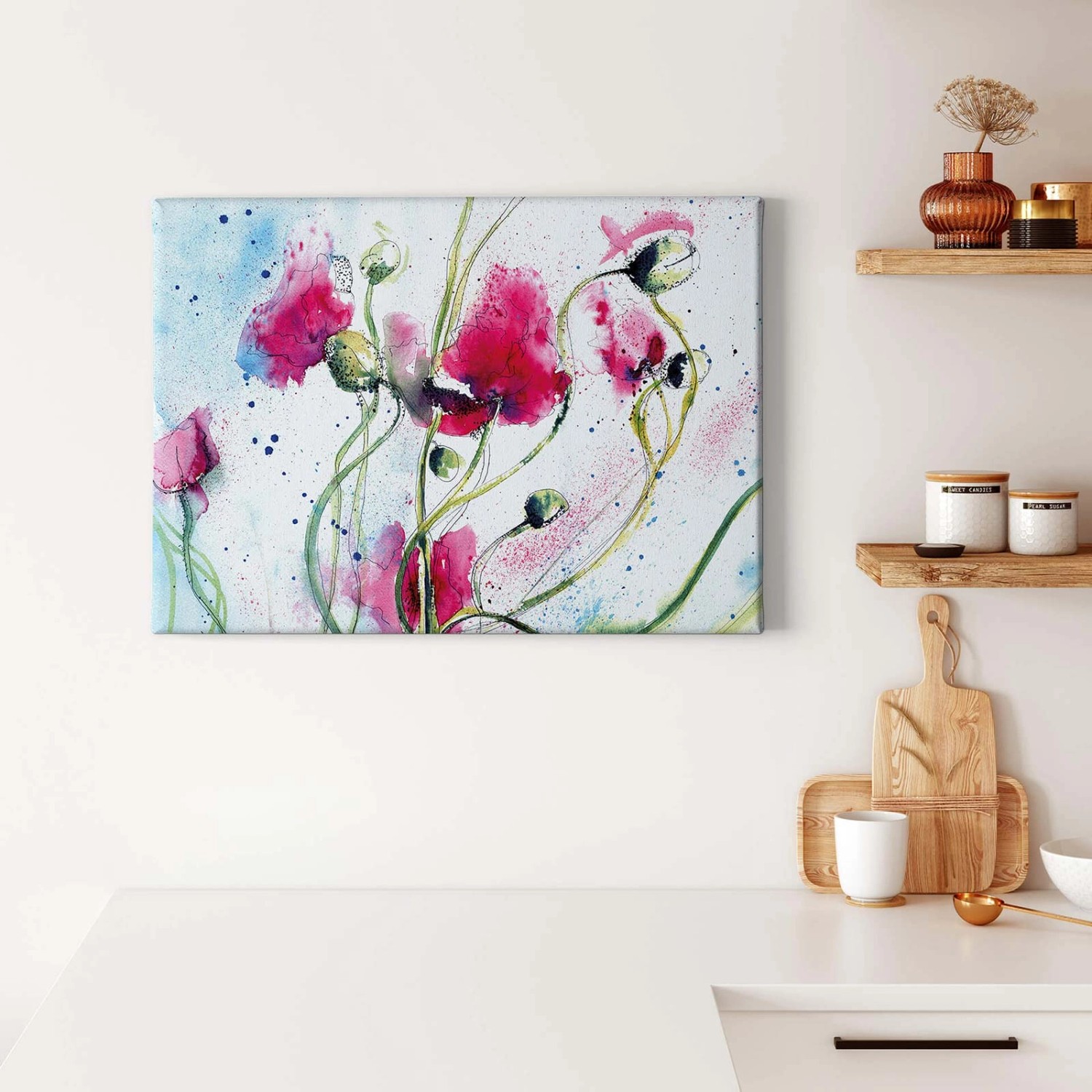 Bricoflor Leinwand Bild Mit Blumen Im Abstrakten Stil Wasserfarben Leinwandbild In Pink Und Grün Kunst Bild Mit Mohn Ideal Für Schlaf Und Wohnzimmer Bricoflor Leinwand Bild Mit Blumen Im Abstrakten Stil Wasserfarben Leinwandbild In Pink Und Grün Kunst Bild Mit Mohn Ideal Für Schlaf Und Wohnzimmer von Bricoflor