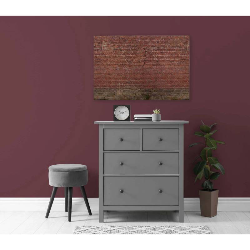 Bricoflor Backstein Wandbild Rot Braun 3D Bild Im Industrial Style Für Küche Und Teenager Leinwandbild In 90 X 60 Cm Mit Mauer von Bricoflor