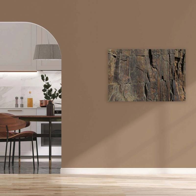 Bricoflor 3D Bild Mit Felsen Grau Braun Leinwandbild In Steinoptik Für Schlafzimmer Und Wohnzimmer Wandbild In Steinoptik von Bricoflor