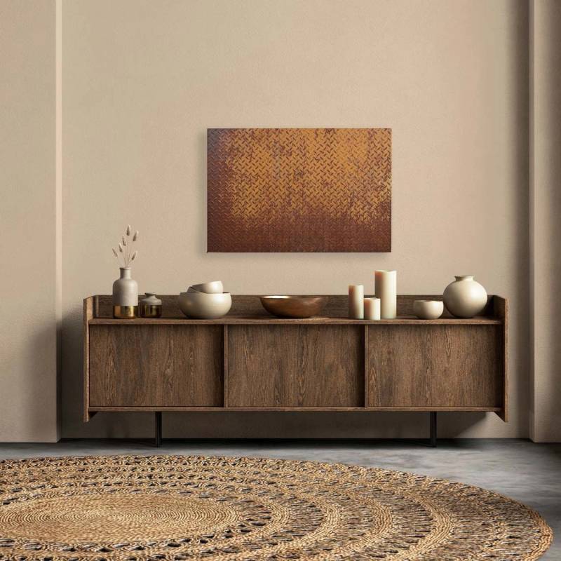 Bricoflor Deko Wandbild In Rostoptik Leinwandbild Im Industrial Style Used Look Leinwand Braun Ideal Für Wohnzimmer 120 X 80 Cm von Bricoflor
