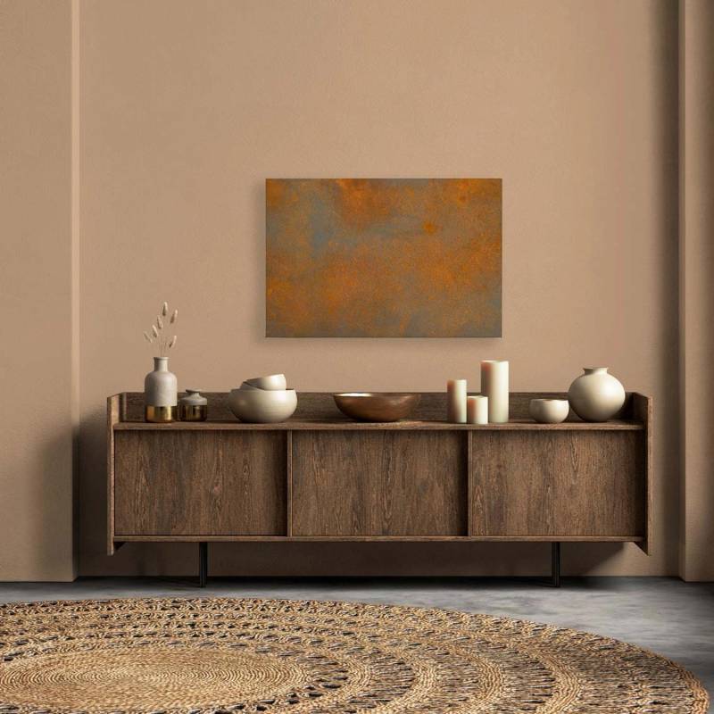 Bricoflor Rost Deko Bild In 120 X 80 Cm Wandbild Im Industrial Style Leinwandbild Orange Braun Ideal Für Wohnzimmer Und Küche von Bricoflor