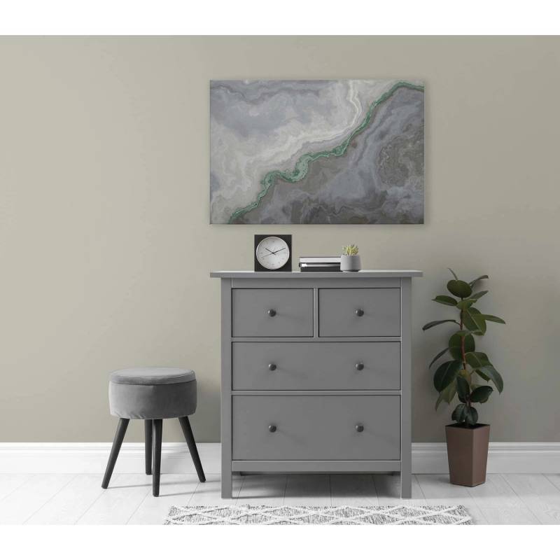 Bricoflor Leinwandbild Abstrakt Marmor Grün Grau Bild Elegant Für Schlafzimmer Deko Wandbild In 90 X 60 Cm In Marmoroptik von Bricoflor