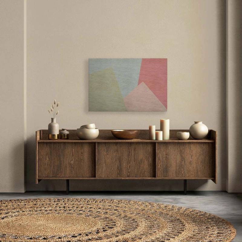 Bricoflor Pastell Bild Geometrisch Für Kinderzimmer Und Büro Leinwandbild Bunt In 120 X 80 Cm Wandbild Skandinavisch In Holzoptik von Bricoflor