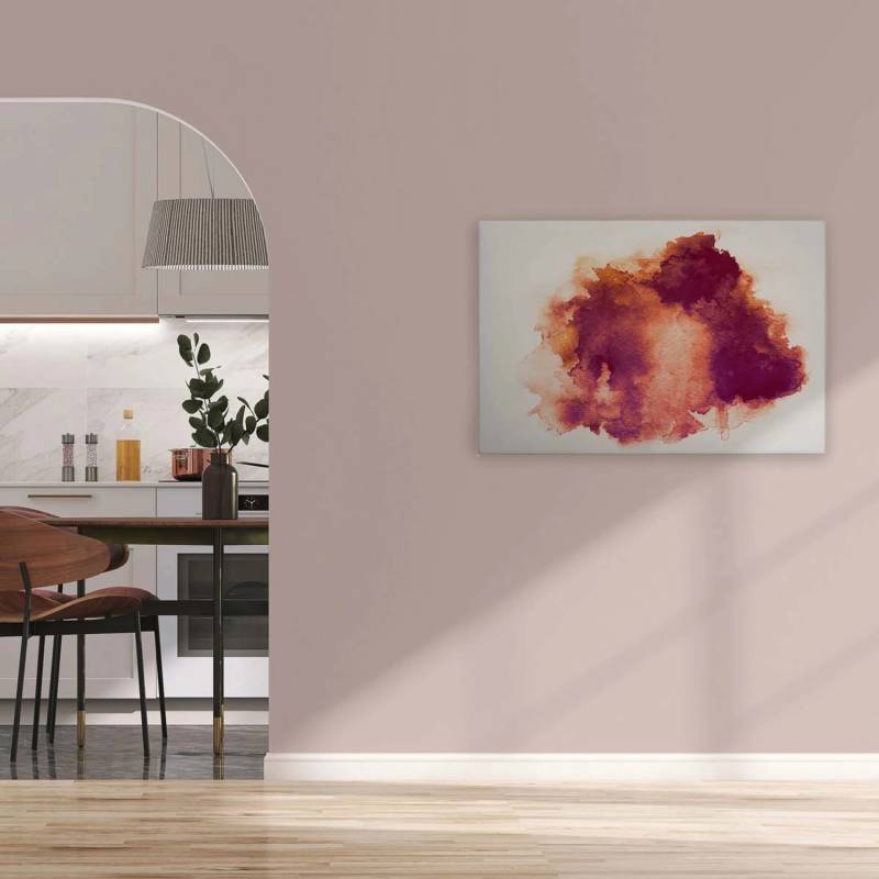 Bricoflor Aquarell Leinwand In 90 X 60 Cm Deko Wandbild Mit Farbklecksen In Orange Rot Leinwandbild Mit Wasserfarben Für Küche von Bricoflor