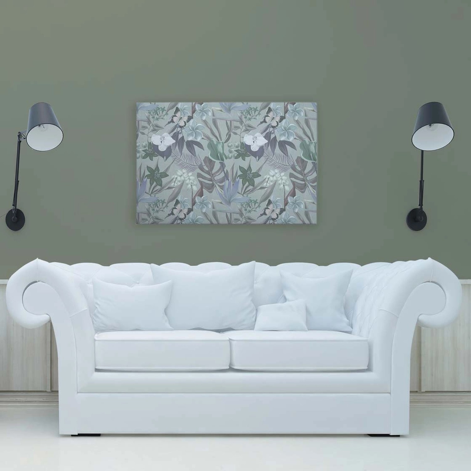 Bricoflor Botanical Bilder Tropische Blätter Mint Hellblau Leinwandbild Monstera Schmetterling Und Blumen Dschungel Bild 120 X 80 Bricoflor Botanical Bilder Tropische Blätter Mint Hellblau Leinwandbild Monstera Schmetterling Und Blumen Dschungel Bild 120 X 80 von Bricoflor