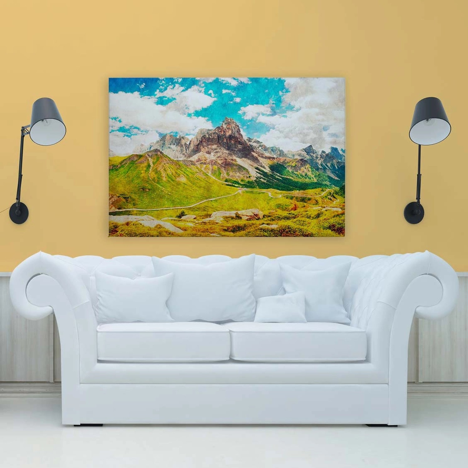 Bricoflor Wandbild Berge Alpen In Neonfarben Leinwandbild Mit Berglandschaft Grün Blau Für Wohnzimmer Und Schlafzimmer 120 X 80 Cm Bricoflor Wandbild Berge Alpen In Neonfarben Leinwandbild Mit Berglandschaft Grün Blau Für Wohnzimmer Und Schlafzimmer 120 X 80 Cm von Bricoflor
