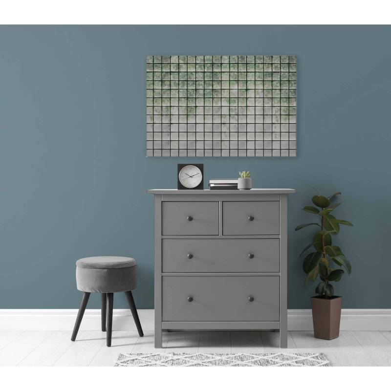 Bricoflor Leinwand Fenster Mit Ausblick Wandbild Garten Motiv Modern Glasbaustein Leinwandbild In 120 X 80 Cm Für Küche Und Flur von Bricoflor
