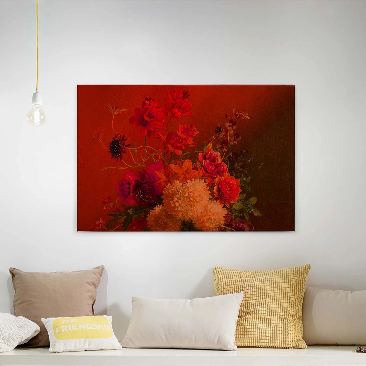 Bricoflor Leinwandbild Im Stillleben Stil Blumen Wandbild In Rot Schlafzimmer Und Wohnzimmer Leinwand Bild In Gemälde Optik Auf Keilrahmen Bricoflor Leinwandbild Im Stillleben Stil Blumen Wandbild In Rot Schlafzimmer Und Wohnzimmer Leinwand Bild In Gemälde Optik Auf Keilrahmen von Bricoflor